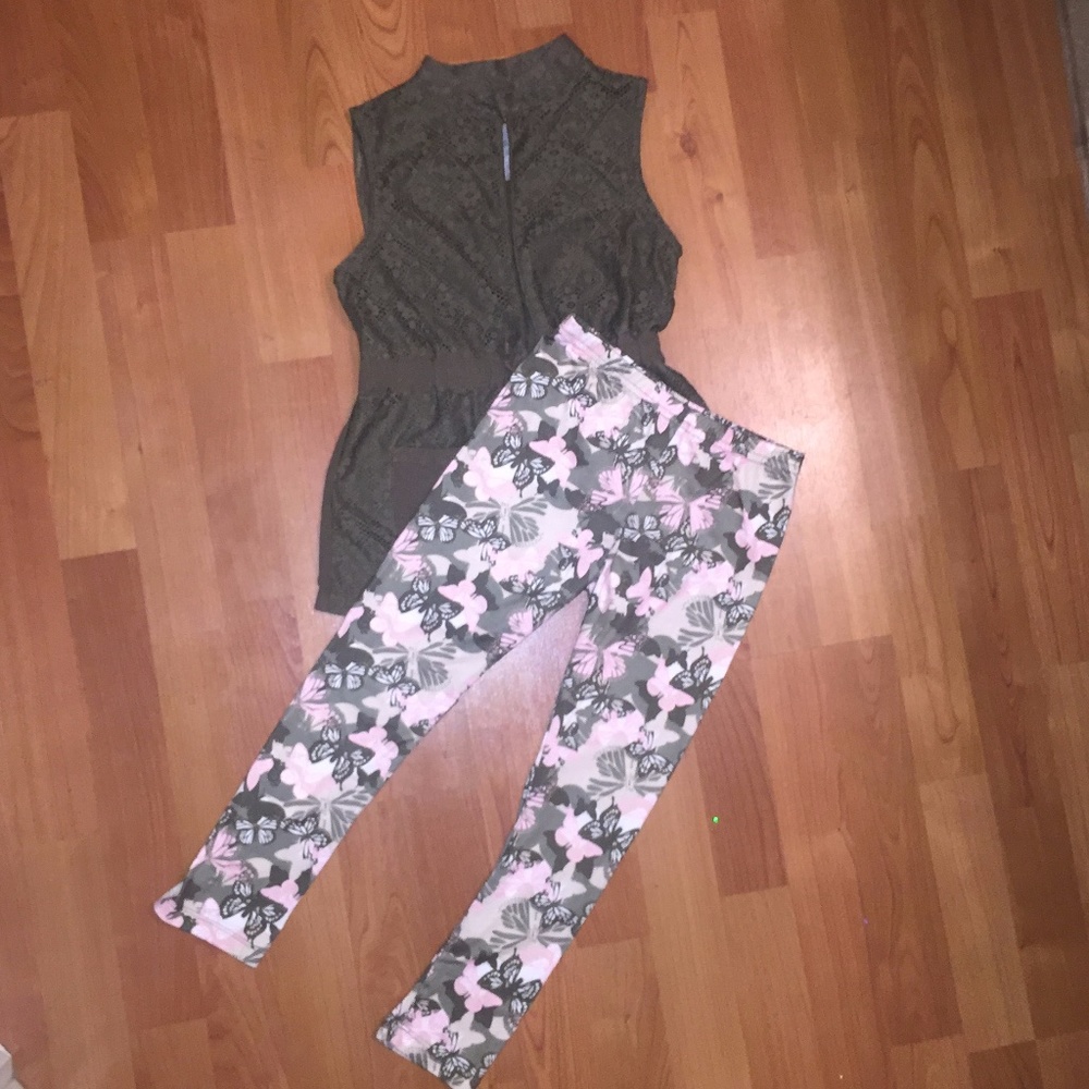 Girls 5T Matching Vest/Leggings Set